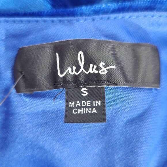 Lulus Blue Velvet Cocktail Mini Dress NWT Size Small Blue Velvet Dress - Picture 7 of 11